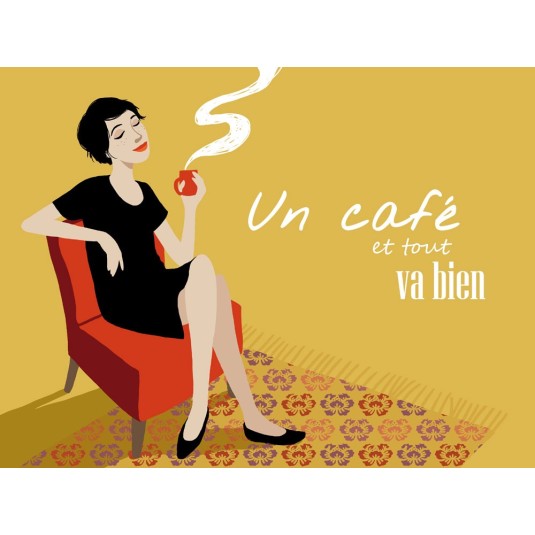Affiche Claire DELVAUX Café 30x40cm