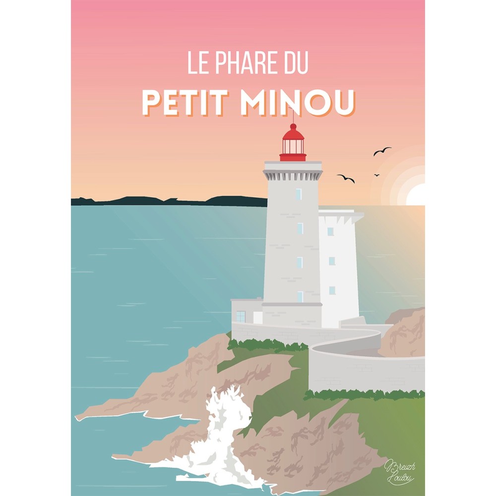 Affiche Breizh Loulou Phare du Petit Minou