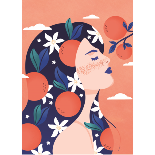 Affiche Marion Blanc Orange Girl