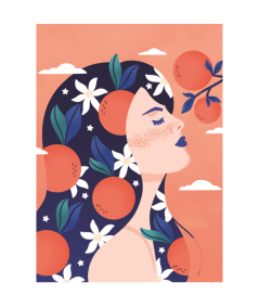 Affiche Marion Blanc Orange Girl