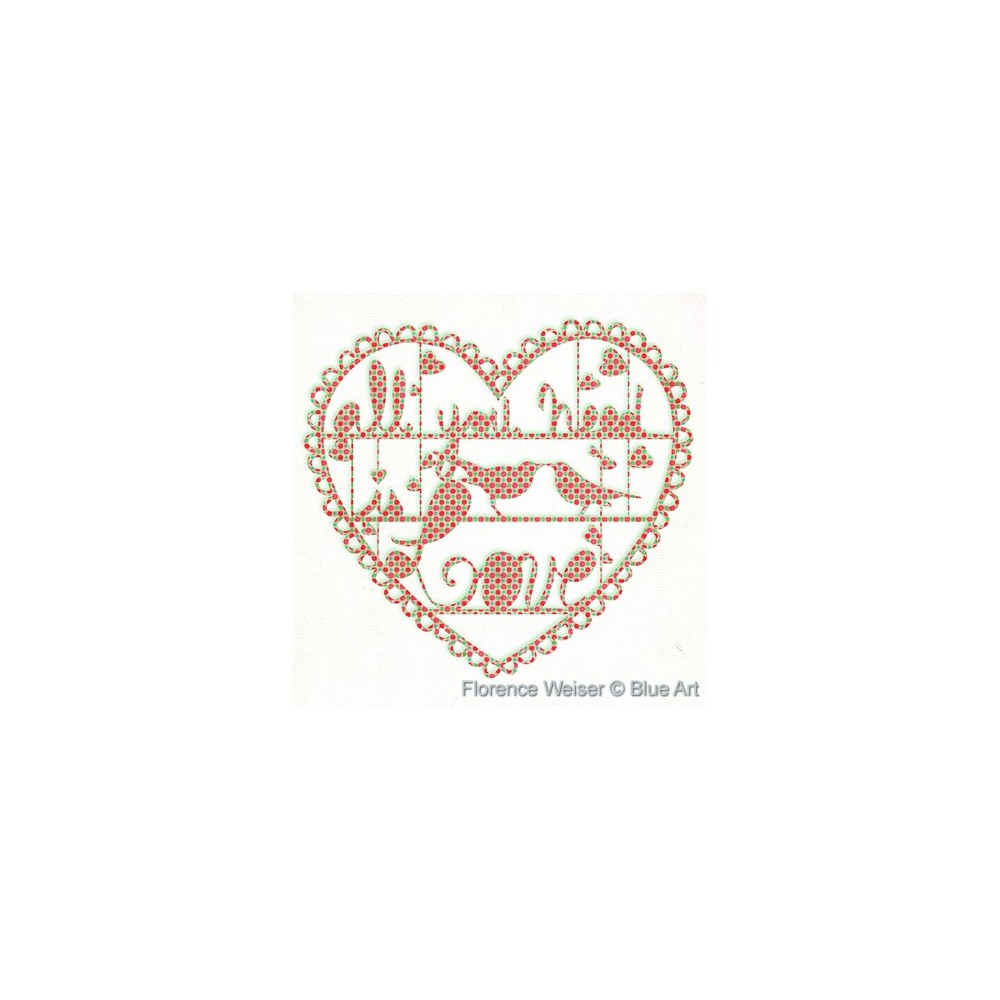 Carte Florence WEISER All you need is love 14x14cm