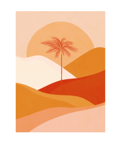 Affiche Dominique Vari Palm Sunset Peach