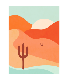Affiche Dominique Vari Cactus Desert 30x40cm