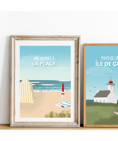 Affiche Breizh Loulou Une journée à la plage