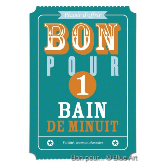 Carte "BON POUR" 1 Bain de minuit 12x17cm