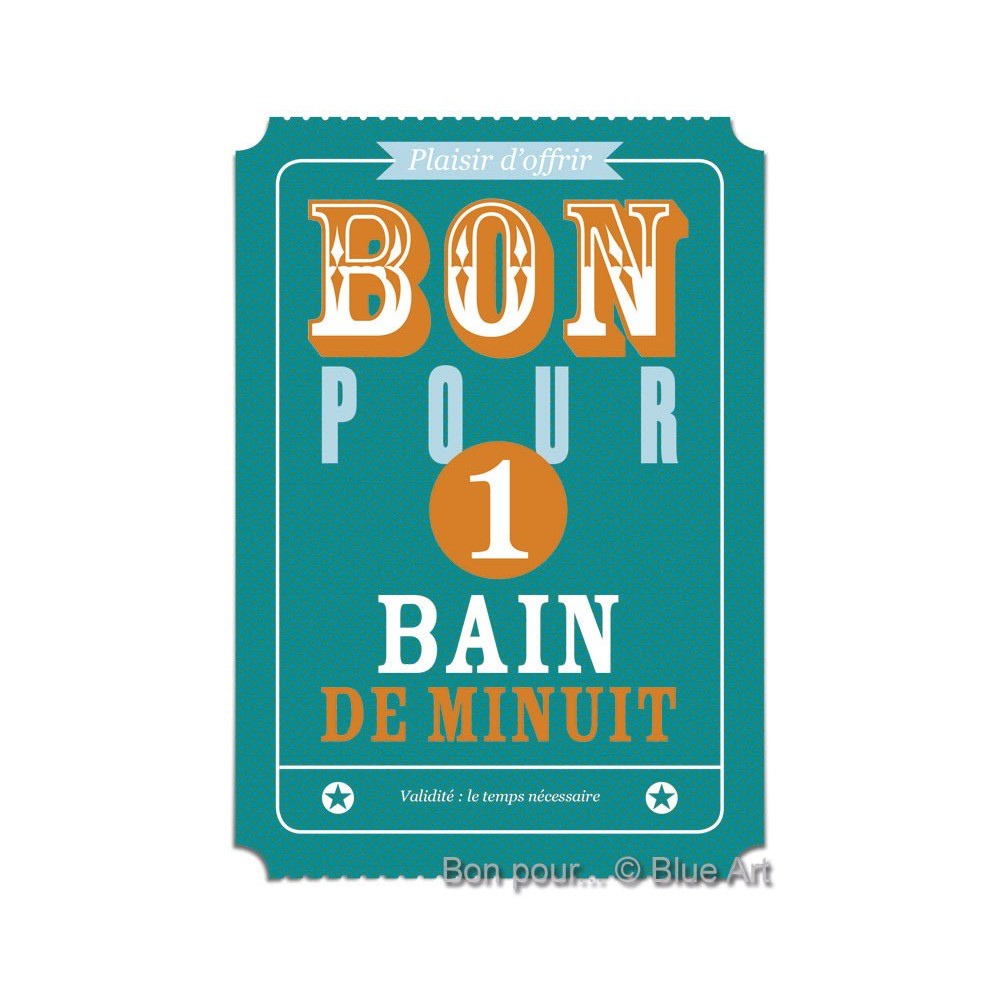 Carte "BON POUR" 1 Bain de minuit 12x17cm