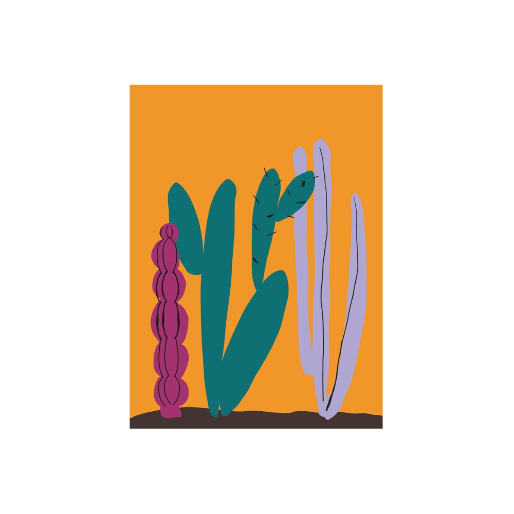 Affiche Zoe Wodarz Cactus ranch yellow