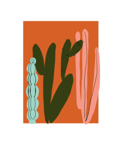 Affiche Zoe Wodarz Cactus ranch orange