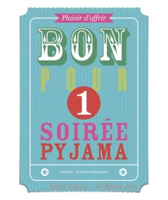Carte "BON POUR" 1 Soirée pyjama 12x17cm