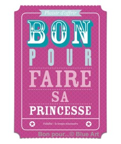Carte "BON POUR" Faire sa princesse 12x17cm