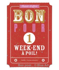 Carte "BON POUR" 1 Week-end à poil 12x17cm