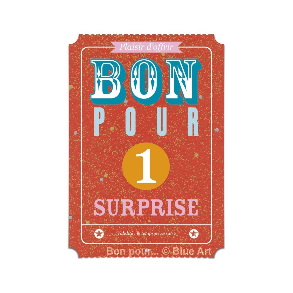 Carte "BON POUR" 1 Surprise 12x17cm