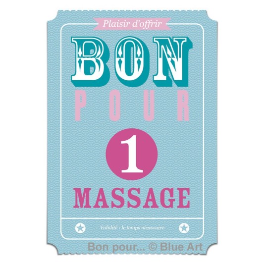 Carte "BON POUR" 1 Massage 12x17cm