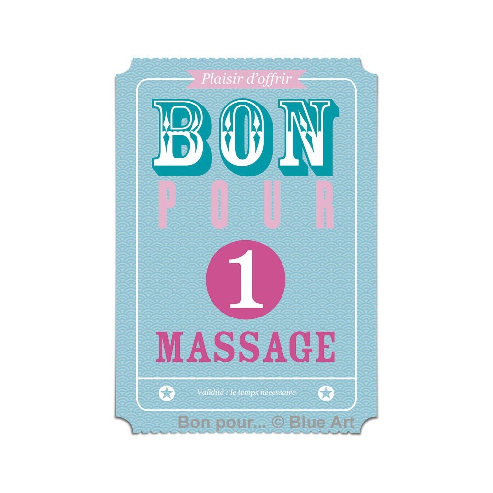 Carte "BON POUR" 1 Massage 12x17cm