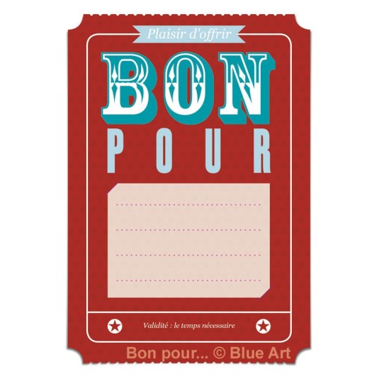 Carte "BON POUR"  12x17