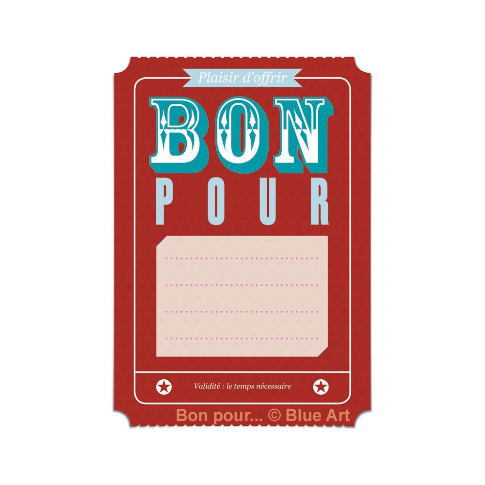 Carte "BON POUR"  12x17
