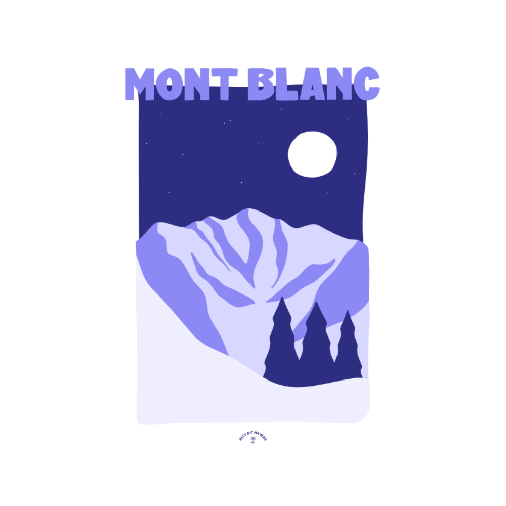 Affiche Ally Dit Hawaii Mont Blanc
