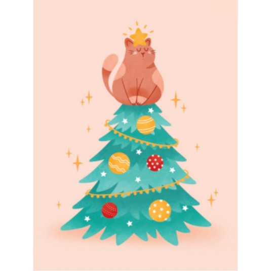 Affiche Marion Blanc Chat sapin