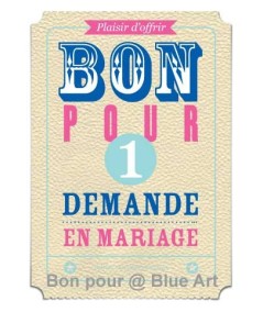 Carte "BON POUR" une demande en mariage 12x17cm