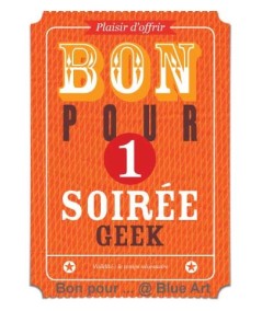 Carte "BON POUR" 1 soirée Geek 12x17cm