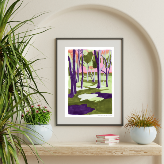 Affiche Emmanuelle Guênerie Balade en forêt