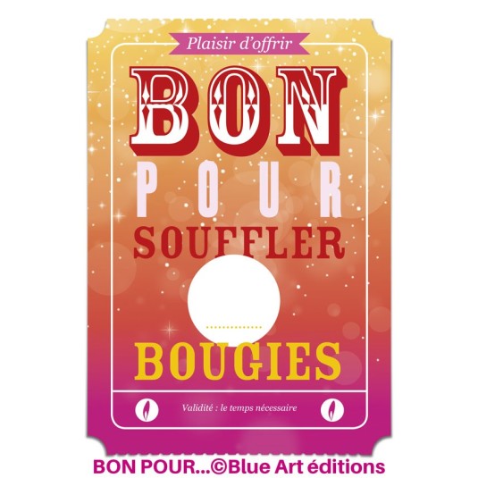 Carte "BON POUR" Souffler ... bougies 12x17cm