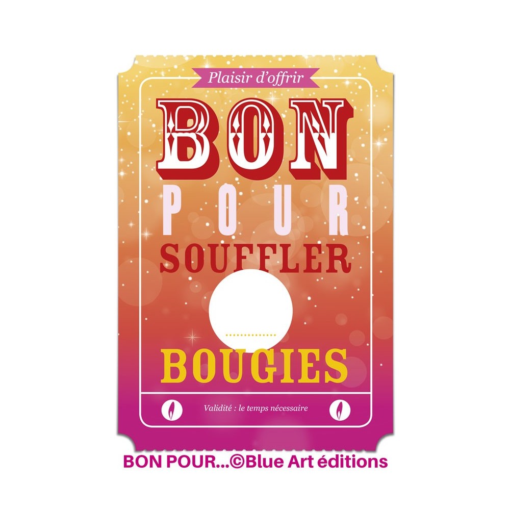 Carte "BON POUR" Souffler ... bougies 12x17cm