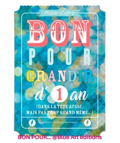 Carte "BON POUR" Grandir d'1 an 12x17cm