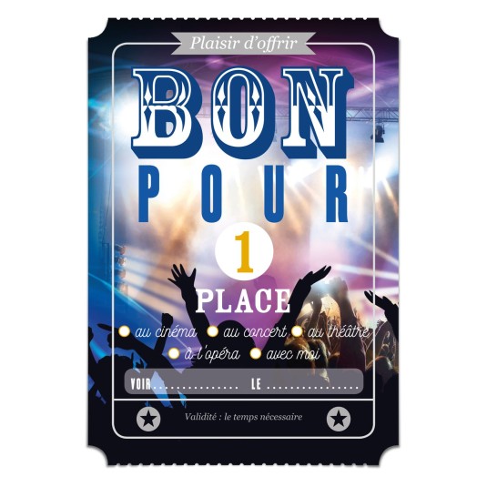 Carte "BON POUR" 1 place...12x17cm