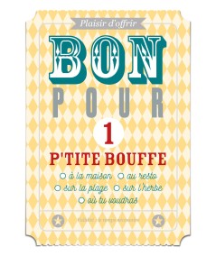 Carte "BON POUR" 1 P'tite bouffe 12x17cm