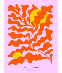 Affiche Dominique Vari Pink and orange leaf on sun