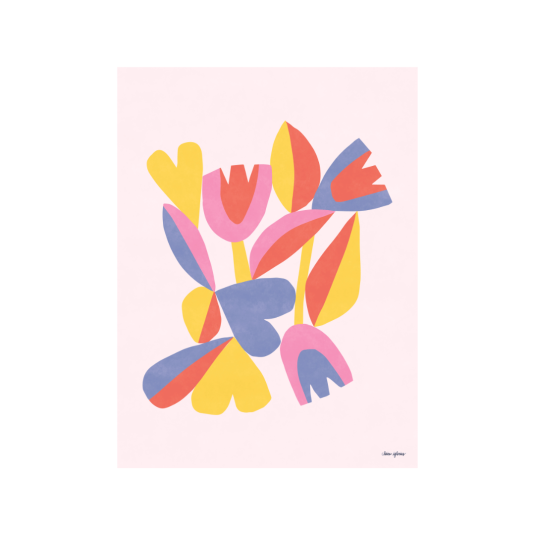 Affiche Claire Iglesias bouquet de fleurs rose
