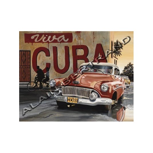 Affiche Alain BERTRAND Viva Cuba 60x80 cm