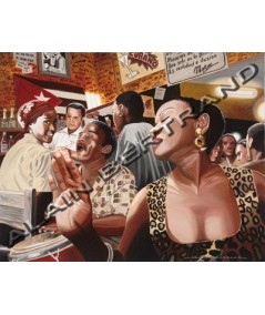 Affiche Alain BERTRAND Salsa in Cuba café 60x80 cm