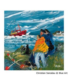 Affiche Christian SANSEAU Retour de pêche