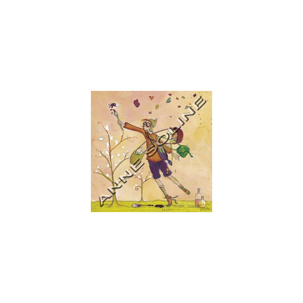 Carte Anne-Soline SINTES Le coloriste en papillon 14x14cm