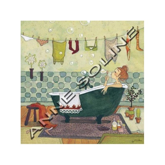 Carte Anne-Soline SINTES Bulle de bain 14x14cm